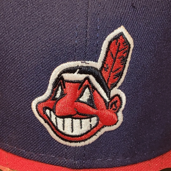Cleveland Indians MLB fitted hat size 7 3/8th (58.7 cm) Vintage ball cap NWT - Picture 4 of 13